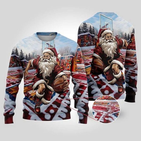 Sports Ugly Christmas Sweatshirt For Women, 3D Santa Sweater Mens Funny Xmas Shirts