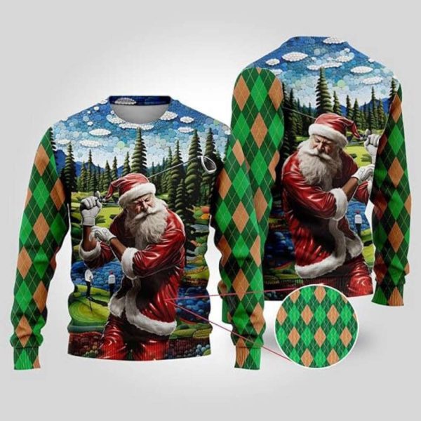 Sports Ugly Christmas Sweatshirt For Women, 3D Santa Sweater Mens Funny Xmas Shirts