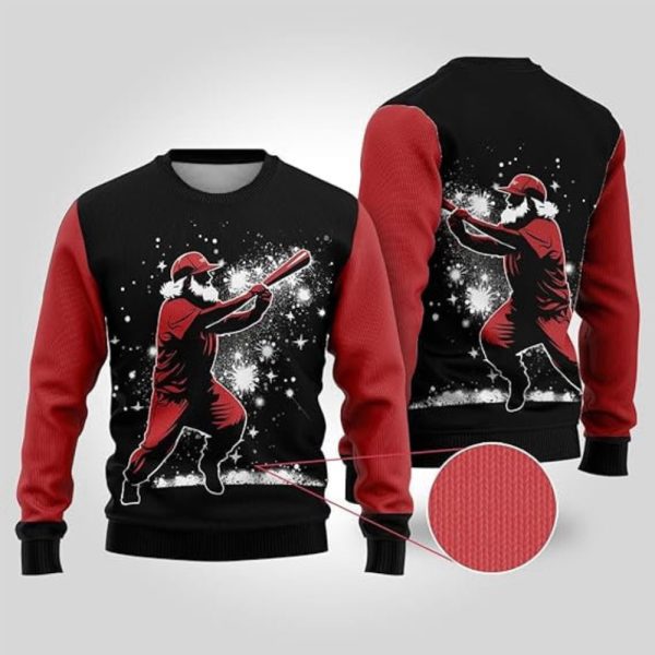 Sports Ugly Christmas Sweatshirt For Women, 3D Santa Sweater Mens Funny Xmas Shirts