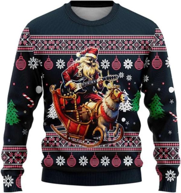 Sports Ugly Christmas Sweatshirt For Women, 3D Santa Sweater Mens Funny Xmas Shirts