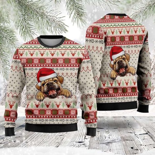 Funny Dog Christmas Sweaters, Bulldog Ugly Christmas Sweater For Family