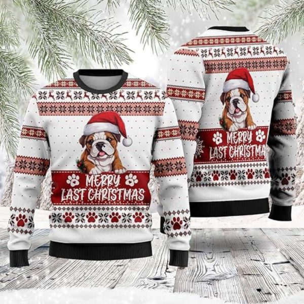 Funny Dog Christmas Sweaters, Bulldog Ugly Christmas Sweater For Family