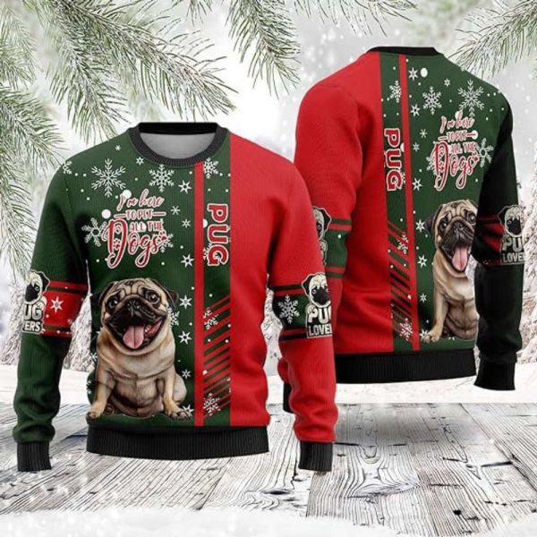 Funny Dog Christmas Sweaters, Bulldog Ugly Christmas Sweater For Family