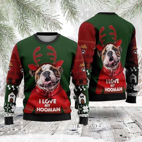 Funny Dog Christmas Sweaters, Bulldog Ugly Christmas Sweater For Family