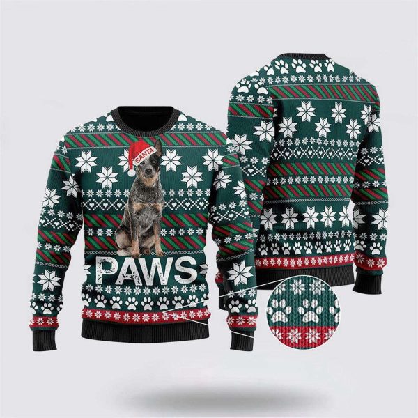 Australian Cattle Dog Santa Printed Christmas Ugly Christmas Sweater, Gift For Christmas