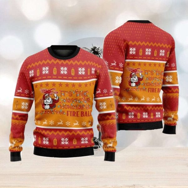 It’s Time For Fireball Whiskey 3D Ugly Christmas Sweater, Gift For Christmas