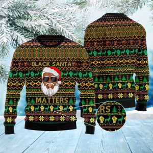 Black Santa Clause Matter Christmas Pattern…