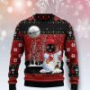 Black Cat Santa Snowman Ugly Christmas Sweater, Funny Xmas Gift For Christmas