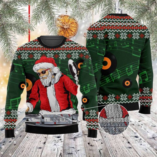 DJ Santa Claus Music Lovers Gift X-mas Shirt Ugly Sweatshirt Sweater For Family