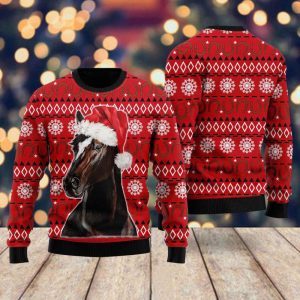 Horse Christmas Tree Ugly Christmas Sweater,…