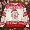 Best Dog Mom Ever Ugly Sweater, Custom Face Pet Ugly Sweater, For Dog Lover