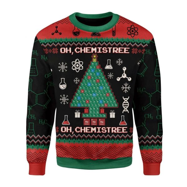 Oh, Chemist Tree Science Ugly Christmas 3D Sweater, For Men Women