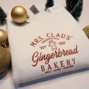 Gingerbread Bakery Embroidered Christmas Sweatshirt Gift…