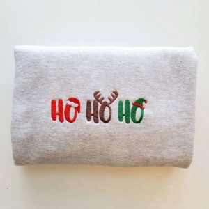 Embroidered HoHoHo Christmas Sweatshirt, Best Gift…