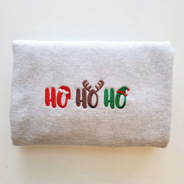 Embroidered HoHoHo Christmas Sweatshirt, Best Gift For Christmas 2023