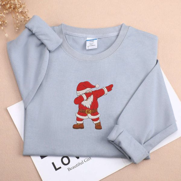 Custom Christmas Embroidered Sweatshirt, Christmas Santa For Men Women