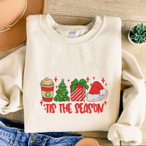 Tis The Season Christmas Embroidered Sweatshirt,…