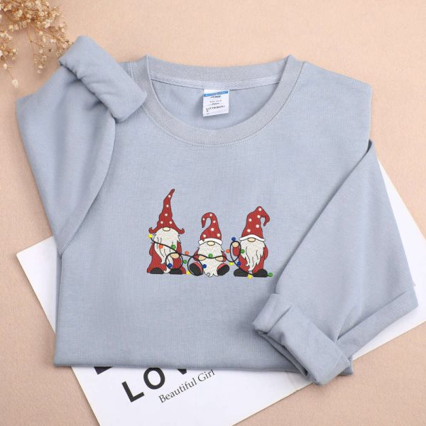 Custom Christmas Embroidered Sweatshirt, Christmas Santa Gift For Family