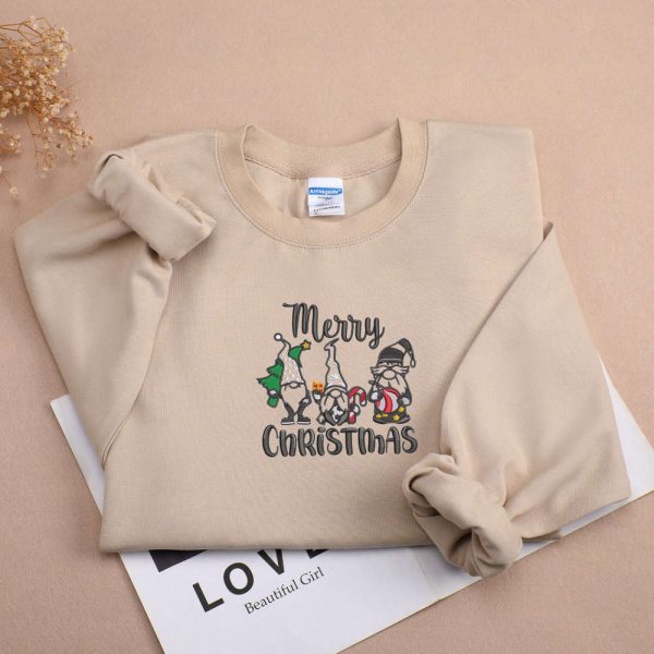 Custom Christmas Embroidered Sweatshirt, Christmas Santa, For Family