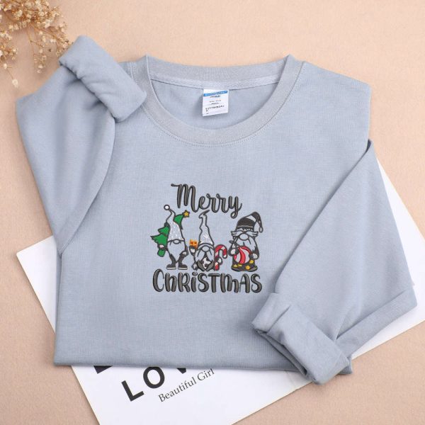 Custom Christmas Embroidered Sweatshirt, Christmas Santa, For Family