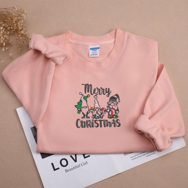 Custom Christmas Embroidered Sweatshirt, Christmas Santa, For Family