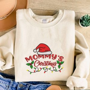 Mommy’s Christmas Embroidered Sweatshirt, Christmas Embroidered…