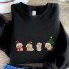 Embroidered Christmas Sheep Sweatshirt, Cute Sheep Embroidered Sweatshirt For Family