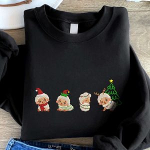 Embroidered Christmas Sheep Sweatshirt, Cute Sheep…