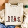 Christmas Dogs Embroidered Sweatshirt, Cute Dogs Embroidered Sweatshirt For Pet Lover