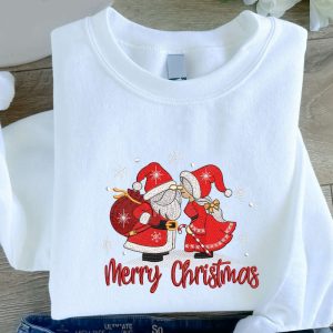 Christmas Gnomes Embroidered Sweatshirt, Christmas Embroidered…