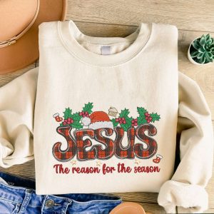 Christian Christmas Embroidered Sweatshirt, Nativity Sweatshirt…