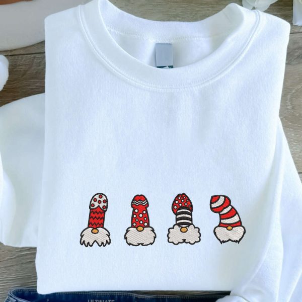 Dirty Ugly Christmas Embroidered Sweatshirt, Naughty Christmas Sweatshirt For Family