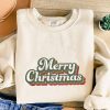 Merry Christmas Embroidered Sweatshirt, Christmas Embroidered…