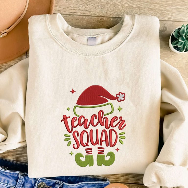 Embroidered Merry Christmas Sweatshirt, Merry And Bright Christmas ...