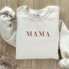Mama Embroidered Sweatshirt Gift, Customized Embroidered Sweatshirt For Family
