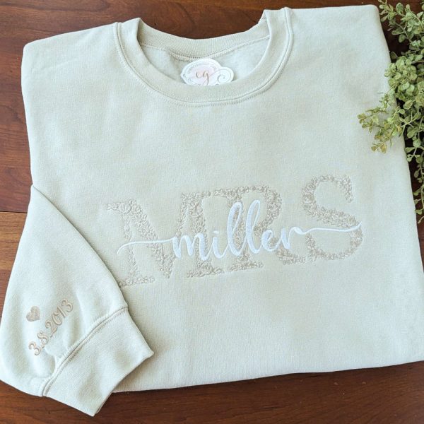 Mrs Embroidered Sweatshirt For Bride Gift Idea For Bride To Be Sweatshirt