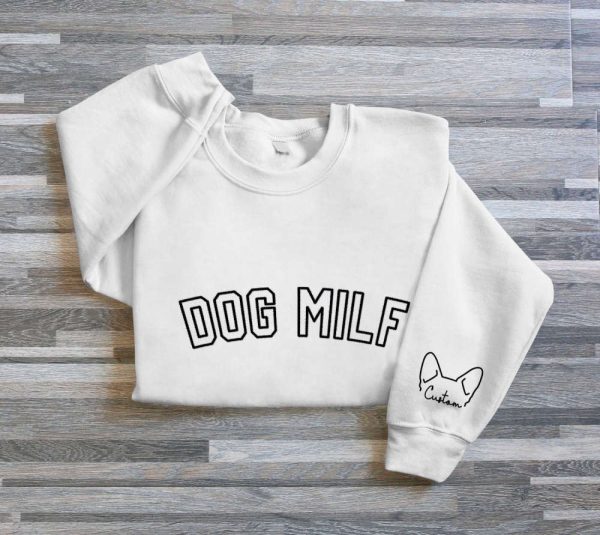 Dog Milf Embroidered Sweatshirt, Embroidered Dog Milk Gift, Dog Milk Sweatshirt For Women