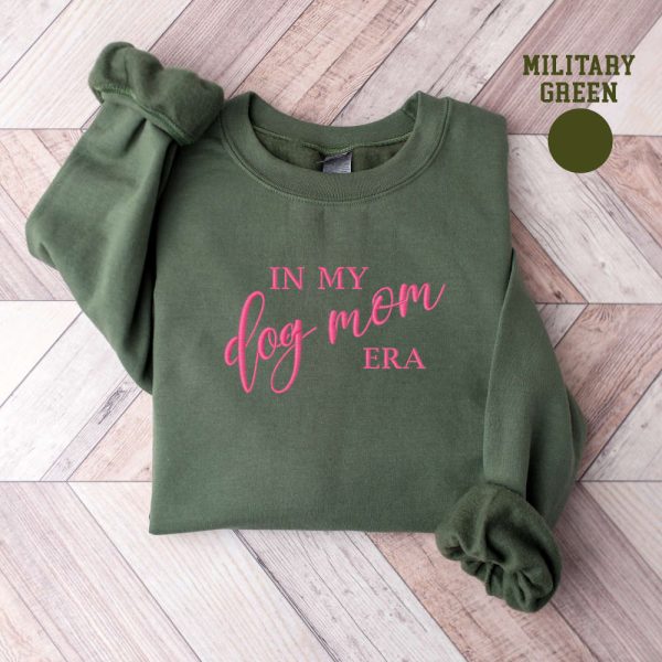 In My Dog Mom Era Embroidered Sweatshirt 2D Crewneck Sweatshirt For Family