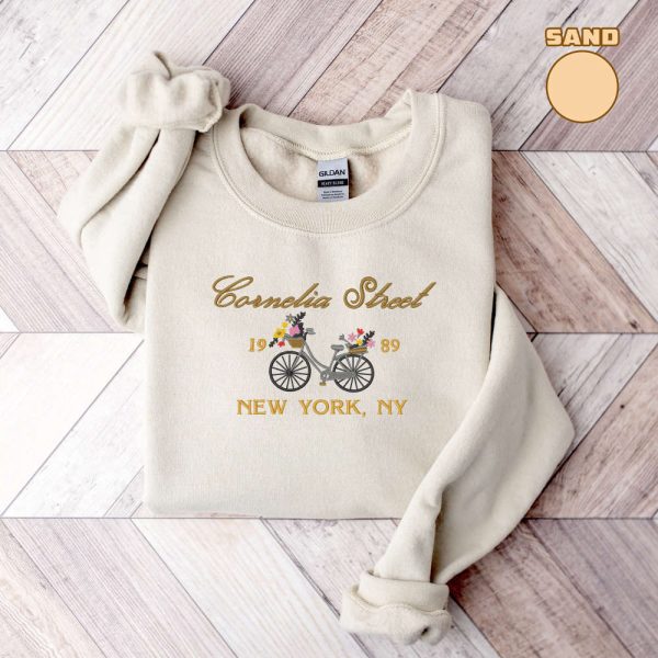 Embroidered Cornelia Street Sweatshirt, New York Sweater For Men And Women