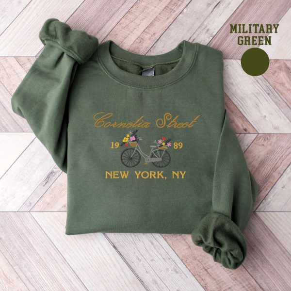 Embroidered Cornelia Street Sweatshirt, New York Sweater For Men And Women