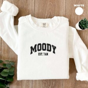 Embroidered Moody Sweatshirt, 2D Crewneck Sweatshirt…