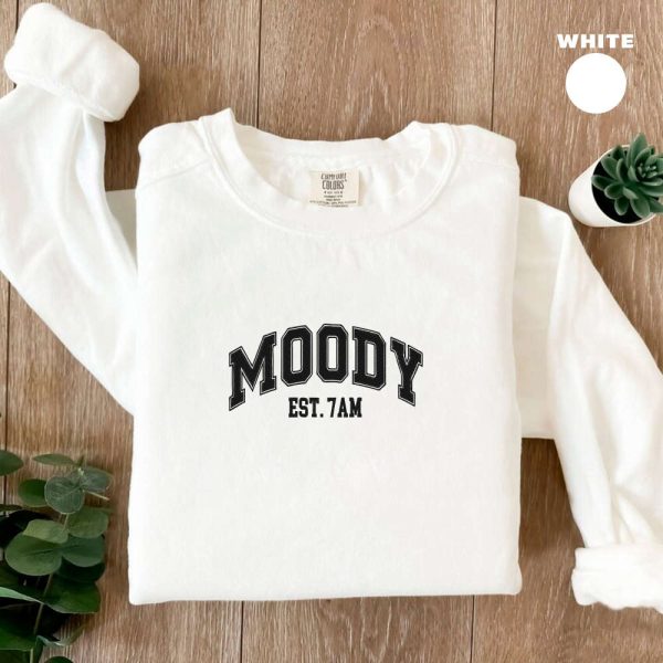 Embroidered Moody Sweatshirt, 2D Crewneck Sweatshirt For Women And Women