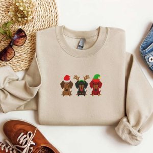 Embroidered Dachshund Christmas Sweatshirt Xmas Dachshund…