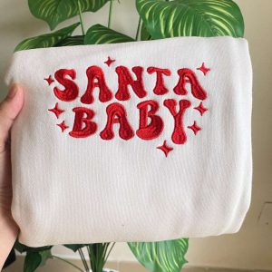 Embroidered Santa Baby Christmas Sweatshirt, Best…