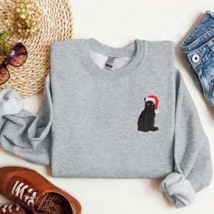 Embroidered Black Cat Santa Christmas Sweatshirt…