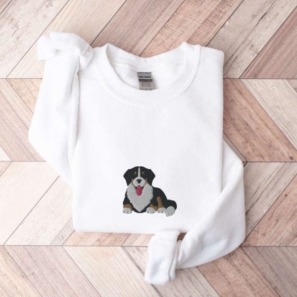 Embroidered Bernese Mountain Dog Sweatshirt, Bernese Mountain Dog Gifts