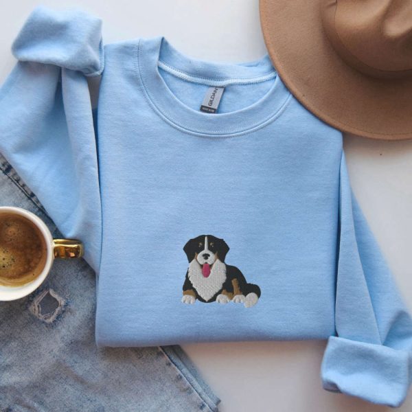 Embroidered Bernese Mountain Dog Sweatshirt, Bernese Mountain Dog Gifts