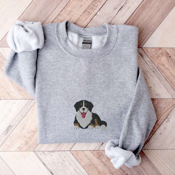 Embroidered Bernese Mountain Dog Sweatshirt, Bernese Mountain Dog Gifts