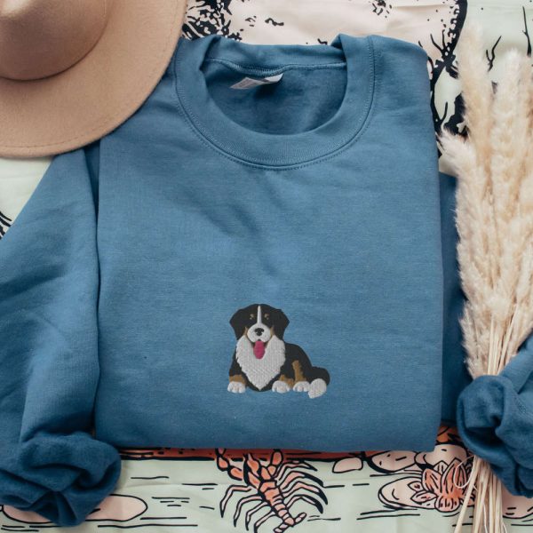 Embroidered Bernese Mountain Dog Sweatshirt, Bernese Mountain Dog Gifts