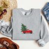 Embroidered Christmas Truck Sweatshirt Embroidered, Best Gift For Christmas